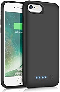 Pxwaxpy Battery Case for iPhone 6S 6 6000mAh Rechargeable Charging Case for iPhone 6 External Charger Cover iPhone 6S Battery Pack Apple Power Bank [4.7 inch]- Black