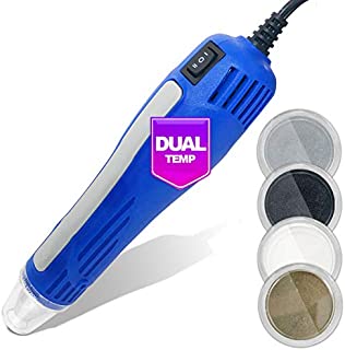 Embossing Heat Tool Heat Gun, Dual Temperature Speed Professional Heat Tool for EVA Foam Cosplay, Crafts, Embossing Arts, Candles, Shrink Wrap, with 4 Embossing Powders