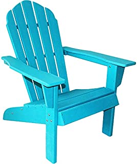 ResinTEAK HDPE Poly Lumber Adirondack Chair | Adult-Size, Weather Resistant for Patio Deck Garden, Backyard & Lawn Furniture | Easy Maintenance & Classic Adirondack Chair Design (Aqua 2)