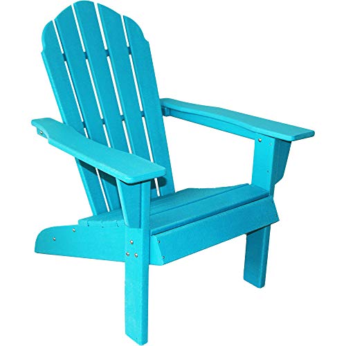 ResinTEAK HDPE Poly Lumber Adirondack Chair | Adult-Size, Weather Resistant for Patio Deck Garden, Backyard & Lawn Furniture | Easy Maintenance & Classic Adirondack Chair Design (Aqua 2)