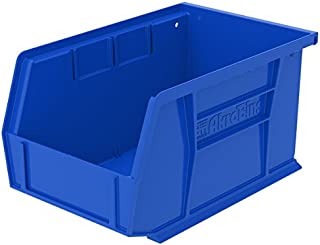 Akro-Mils 30237 AkroBins Plastic Storage Bin Hanging Stacking Containers, (9-Inch x 6-Inch x 5-Inch), Blue, (12-Pack), Model Number: 30237BLUE