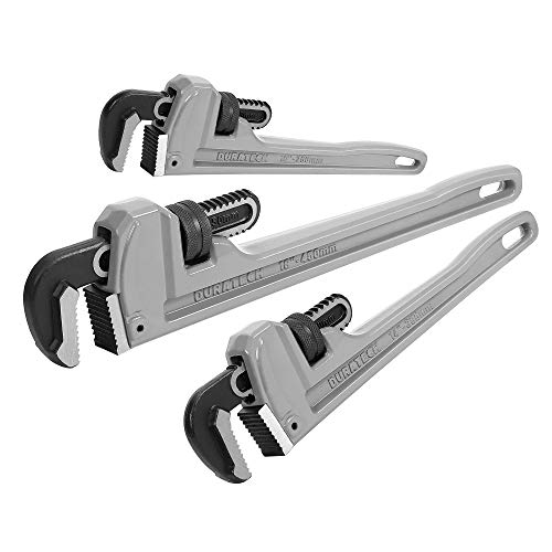 DURATECH 3-Piece Heavy Duty Aluminum Straight Pipe Wrench Set, 10