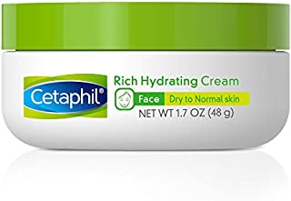 CETAPHIL Rich Hydrating Cream for Face | With Hyaluronic Acid | 1.7 oz | Moisturizing Cream for Dry to Normal Skin| Immediate and Lasting Hydration | Fragrance Free| Dermatologist Recommended Brand