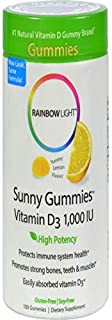 Rainbow Light, Vitamin D3 1000 I U Sunny Gummies Lemon, 100 Count