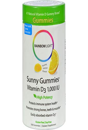 Rainbow Light, Vitamin D3 1000 I U Sunny Gummies Lemon, 100 Count