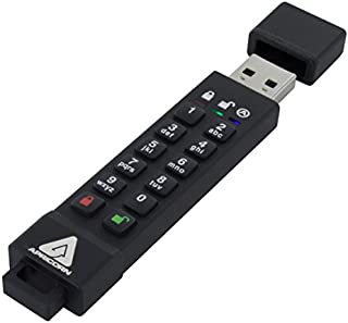 Apricorn Aegis Secure Key 3Z 128GB 256-bit AES XTS Hardware Encrypted FIPS 140-2 Level 3 Validated Secure USB 3.0 Flash Drive (ASK3Z-128GB), black