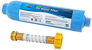 Camco 40043 TastePure RV/Marine Water Filter with Flexible Hose Protector | Protects Against Bacteria | Reduces Bad Taste, Odors, Chlorine and Sediment in Drinking Water