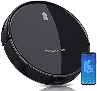 Tesvor Robot Vacuum Cleaner - 4000Pa Strong Suction Robot Vacuum, Alexa Voice and APP Control, Self-Charging Robotic Vacuum Cleaner with 5200mAh Battery, for Low-Pile Carpets, Hard Floors and Pet Hair