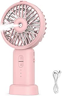 Handheld Misting Fan, Mini USB Rechargeable Battery Operated Misting Fan, Portable Personal Fan with Spray Bottle, Small Water Spray Fan for Office, Home, Dorm, Outdoor and Travel