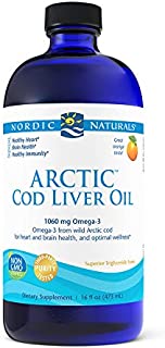 Nordic Naturals Arctic Cod Liver Oil, Orange - 16 oz - 1060 mg Total Omega-3s with EPA & DHA - Heart & Brain Health, Healthy Immunity, Overall Wellness - Non-GMO - 96 Servings