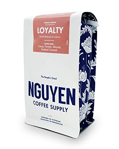 Loyalty Blend Whole Peaberry Robusta Arabica Coffee Bean 12oz, Vietnamese Fair Trade Organic Single Origin Low Acid