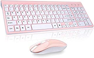 Wireless Keyboard Mouse Combo, Cimetech Compact Full Size Wireless Keyboard and Mouse Set 2.4G Ultra-Thin Sleek Design for Windows, Computer, Desktop, PC, Notebook, Laptop