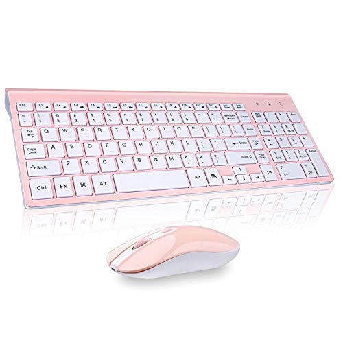 Wireless Keyboard Mouse Combo, Cimetech Compact Full Size Wireless Keyboard and Mouse Set 2.4G Ultra-Thin Sleek Design for Windows, Computer, Desktop, PC, Notebook, Laptop