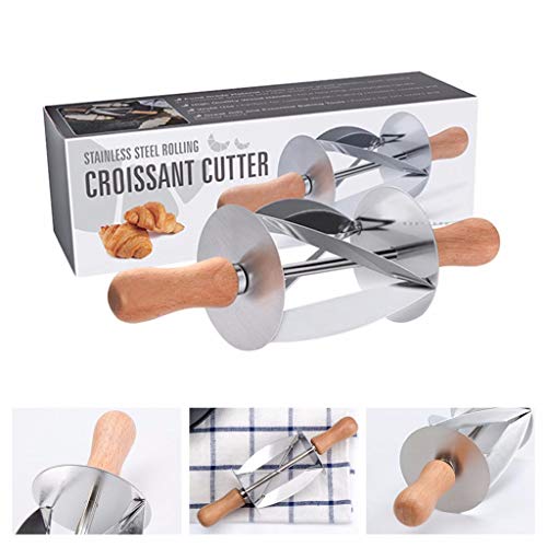 Home Tool Stainless Steel Dough Croissant Rolling Pin Roller Cutter Baking Tool DIY,Home Decoration for Bedroom Living Room Kitchen