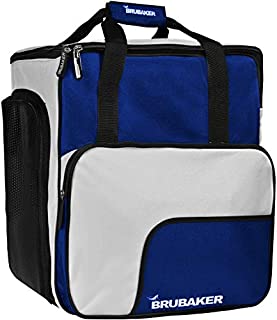 BRUBAKER Ski Boot Bag for Boots, Helmet, Gear & Apparel - Blue/Silver