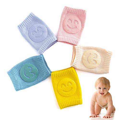 Baby Crawling Anti-Slip Knee Pads, Unisex Infant Toddlers Warm Kneepads 5 Pairs