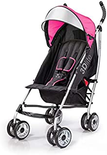 Summer 3Dlite Convenience Stroller, Pink  Lightweight Stroller with Aluminum Frame, Large Seat Area, 4 Position Recline, Extra Large Storage Basket  Infant Stroller for Travel and More