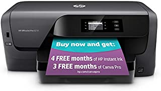 HP OfficeJet Pro 8210 Wireless Color Printer, HP Instant Ink or Amazon Dash replenishment ready (D9L64A) , Black