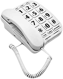 HePesTer P-011 Large Button Corded Phone for Elderly with Amplified Speakerphone Works in Power Outage for SOS Emergency