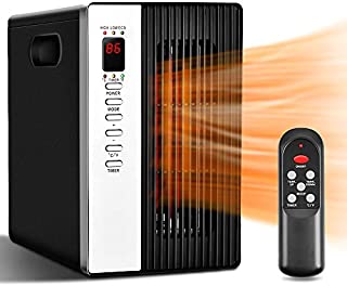 Space heaters-Space heater for indoor use,protable electric heater with 3 power modes, 495 Sqft Coverage 1500w/1000w/ECO,Tip-over & Overheat Shut-off,40% Energy Saving,Infrared heaters for home