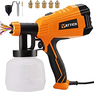 YATTICH Paint Sprayer, 700W High Power HVLP Spray Gun, 5 Copper Nozzles & 3 Patterns, Easy to Clean, for Furniture, Cabinets, Fence, Car, Bicycle, Garden Chairs etc. YT-201-A