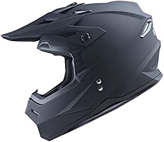 1Storm Adult Motocross Helmet BMX MX ATV Dirt Bike Helmet Racing Style HF801; Matt Black