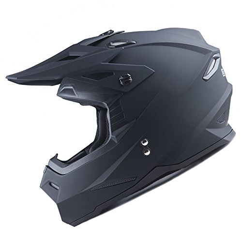 1Storm Adult Motocross Helmet BMX MX ATV Dirt Bike Helmet Racing Style HF801; Matt Black