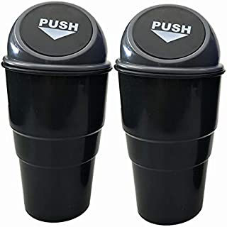 AISIBO Car Trash Can, Mini Auto Garbage Can Automotive Vehicle Rubbish Bins Holder for Vehicle Auto Car, Office Desk, Home, Waste Storage (Grey, Pack of 2)