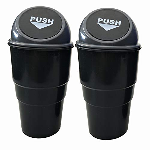 AISIBO Car Trash Can, Mini Auto Garbage Can Automotive Vehicle Rubbish Bins Holder for Vehicle Auto Car, Office Desk, Home, Waste Storage (Grey, Pack of 2)