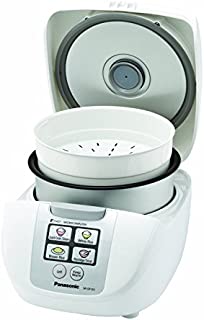 Panasonic 5 Cup (Uncooked) Rice Cooker with Fuzzy Logic and One-Touch Cooking for Brown Rice, White Rice, and Porridge or Soup  1.0 Liter  SR-DF101 (White)