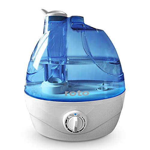 Roto Cool Mist Humidifiers, 2L Air Humidifiers for Home Bedroom, Ultrasonic Humidifiers with Whisper-Quiet, Auto Shut-Off and Easy to Clean, Last up to 20 Hours