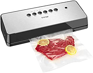 Vacuum Sealer Machine by Entrige, Automatic Food Sealer for Food Savers w /Starter Kit, Dry Moist Food Modes, Easy to Clean, Led Indicator Lights, Compact Design, Silver(Stainless Steel)