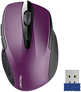 TeckNet Pro 2.4G Ergonomic Wireless Optical Mouse with USB Nano Receiver for Laptop,PC,Computer,Chromebook,Notebook,6 Buttons,24 Months Battery Life, 2600 DPI, 5 Adjustment Levels