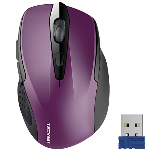 TeckNet Pro 2.4G Ergonomic Wireless Optical Mouse with USB Nano Receiver for Laptop,PC,Computer,Chromebook,Notebook,6 Buttons,24 Months Battery Life, 2600 DPI, 5 Adjustment Levels