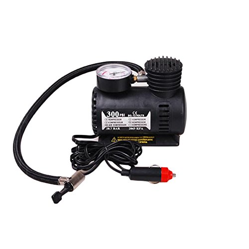 Iusun 12v Car Electric Mini Compact Compressor Pump Bike Tyre Air Inflator 300PSI Maximum Pressure