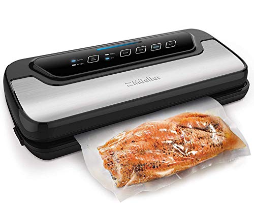 Vacuum Sealer Machine By Mueller | Automatic Vacuum Air Sealing System For Food Preservation w/Starter Kit | Compact Design | Lab Tested | Dry & Moist Food Modes | Led Indicator Lights