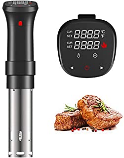 Fityou Sous Vide Cooker 1100W, Thermal Immersion Circulator with Recipe and Adjustable Clamp, Sous Vide Heater with Accurate Temperature & Digital Timer, Ultra Quiet Stainless Steel