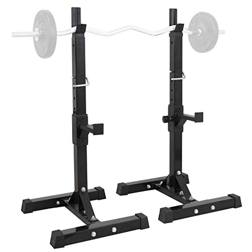 ZENY Pair of Adjustable Squat Rack Stand Barbell Rack Weight Lifting Stand Bench Press Equipment Home Gym Dumbbell Racks Stands 41-46in