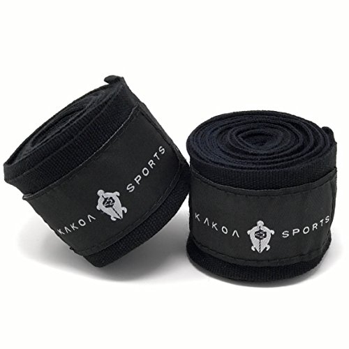 Kakoa Sports Black Hand Wraps for Boxing Gloves Heavy Bag Wrist Wraps Mexican Style Stretchy Elastic Perfect for Boxing, Kickboxing, Muay Thai Handwraps, MMA Hand Wraps or Gym. for Men Women Or Kids