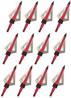 Razer Express Archery Broadheads 100 Grain 12 Pack 3 Fixed Blades Hunting Broadheads Screw-in Arrow Tips for Crossbow Recurve Bow and Compound Bow