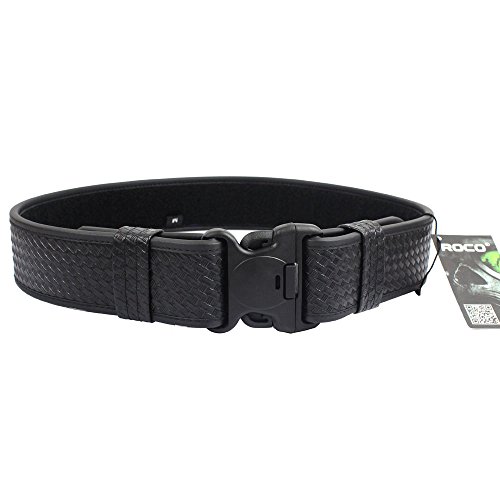 ROCOTACTICAL Basketweave Police Duty Belt, Web Duty Belt with Loop Liner (Large, 40-46)