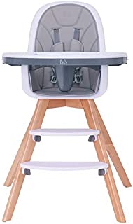 Baby High Chair with Double Removable Tray for Baby/Infants/Toddlers, 3-in-1 Wooden High Chair/Booster/Chair | Grows with Your Child | Adjustable Legs | Modern Wood Design | Easy to Assemble