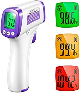 Infrared Thermometer for Adults, Non Contact Forehead Thermometer with Fever Alarm, Accurate Reading and Memory Function, Children, Kids and The Elderly & Surface of Objects Use