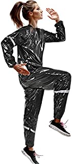 N NOOONFIX Sauna Suit for Women Sweat Suits with Reflective Strip Anti-Rip for Weight Loss Fitness, Gym, Exercise, Training, Boxing Equipment