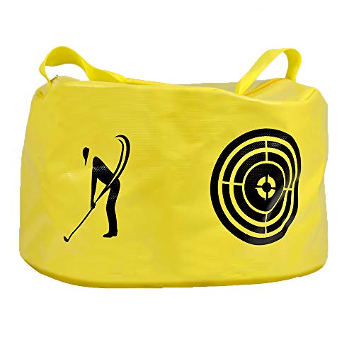 ASENVER Golf Swing Impact Trainer Bag Golf Power Smash Bag (Yellow- Target Pattern)