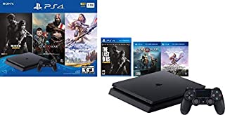 PlayStation 4 Slim 1TB Solid State Drive Only on PlayStation Console Bundle | Bundle : God of War Game Voucher,Horizon Zero Dawn: Complete Edition Voucher,The Last of Us Remastered Game | Jet Black