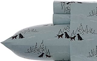 Eddie Bauer - Flannel Collection - 100% Premium Cotton Bedding Sheet Set, Pre-Shrunk & Brushed For Extra Softness, Comfort, and Cozy Feel, King, Dog Friends