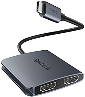 Syntech USB C to Dual HDMI Adapter, Type C (Thunderbolt 3) to Dual Monitor Adapter Compatible with Dell XPS 13/15, Surface Book Pro and more (Windows Only, Not for Mac)