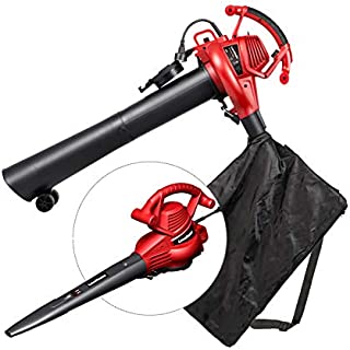 LawnMaster Red Edition BV1210E 1201 Electric Blower Vacuum Mulcher 12 Amp Variable Speed with Metal Impeller 240 MPH 380 CFM 16:1 Mulch Ratio