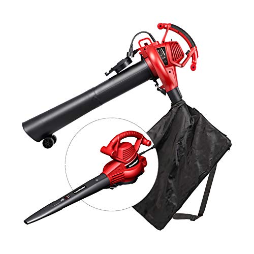 LawnMaster Red Edition BV1210E 1201 Electric Blower Vacuum Mulcher 12 Amp Variable Speed with Metal Impeller 240 MPH 380 CFM 16:1 Mulch Ratio